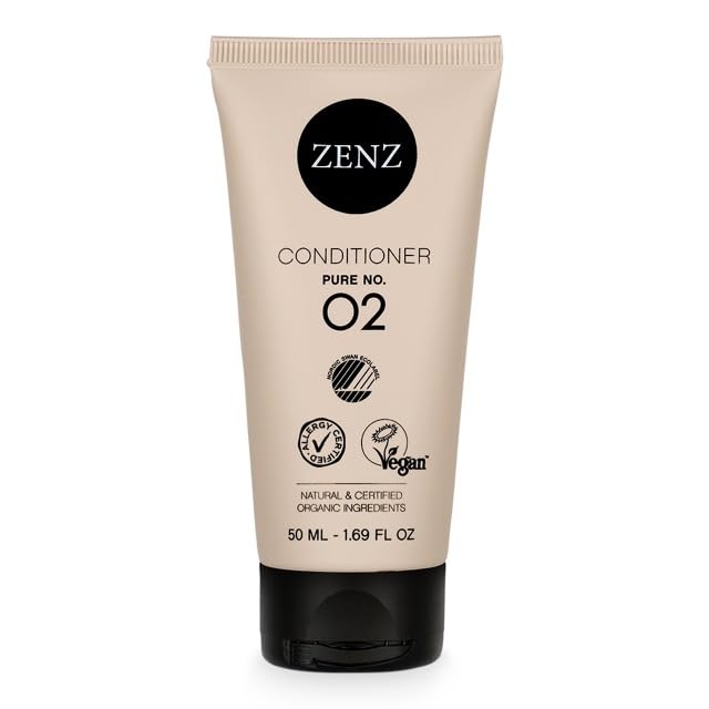 ZENZ | Conditioner | Pure no. 02 | 50 ml | Travel Size | Fragrance Free | Aloe Vera, Organic Glycerin & Avocado Oil | Improves hair strength & Adds Moisture | Silicone Free | All Hair Types