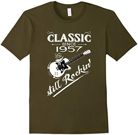 Men's Classic Since 1957 Still Rockin 1957 T Shirt 70th Birthday 2XL Olive