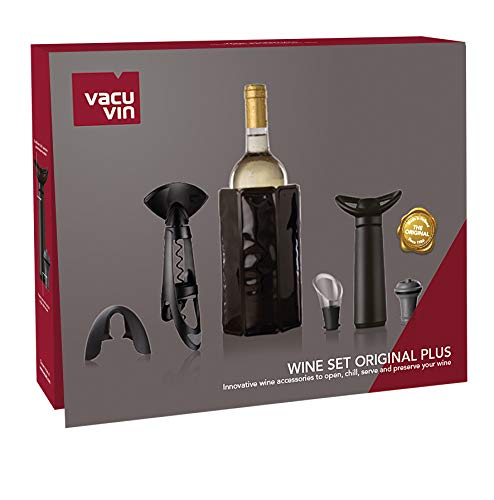 VACUVIN Original Plus Black Weinset + Tropffreie + Concertpumpe + grauer Korken – Bild 4