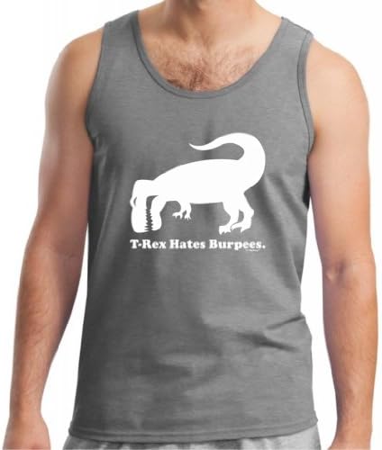 T-Rex Hates Burpees Tank Top Medium Sport Grey