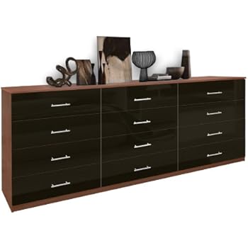 Amazon Com Contempo Space 12 Drawer Triple Dresser Kitchen Dining