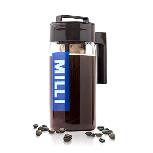 Click Here to See More Images Milli Premium Infuser, Glass Pitcher, Coffee & Tea Maker, High Quality Carafe W with Resistant Borosilicate Glass, 1300ml Capacity, Infuser Tea, Water, Coffee, Sangria, Juice & More,1 Filter