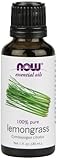 Now Foods Lemongrass Oil 100% Pure, 1 Ounce (Pack of 2)