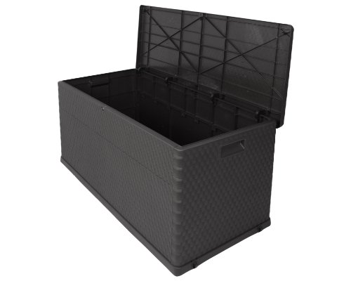 Ondis24 XL Kissenbox Enzo in Rattan Optik Auflagenbox abschließbar Gartenbox beugt Schimmel vor Regensicher mit Rollen… – Bild 4
