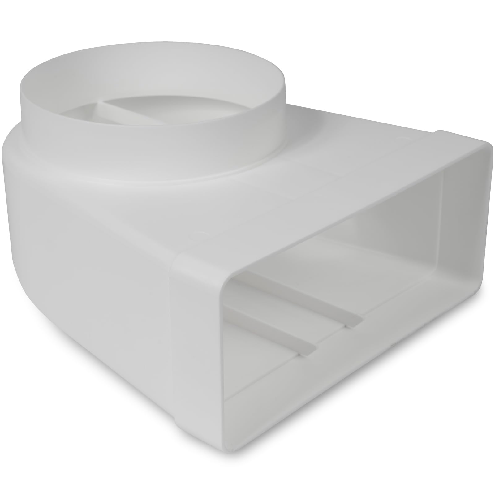 Repa Market 90° Degree 220 x 90 mm to 150 mm Bend - Rectangular Flat Duct Connector for Round Pipe Connection - Air Conditioning, Ventilation, Heating, Cooling Ducting Adapter — image 1