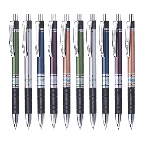 Hauser Cyclone Retractable Ball Pen Box Pack | Low Viscosity Ink With Acu-Flow Writing System & German Technology | Durable Built With Pockatable Metal Clip | Set Of 10 Ball Pens x Pack Of 2