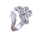 Noble Jewelry 925 Silver Women Ring Cool Dragon Open Free Yards