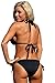 UjENA Curvy Girl Tie Bikini Top Only Matte Black