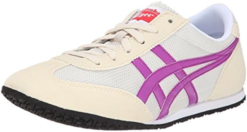 Onitsuka Tiger Women's Machu Racer Classic Running Shoe, Off White/Hyacinth Violet, 7 M US