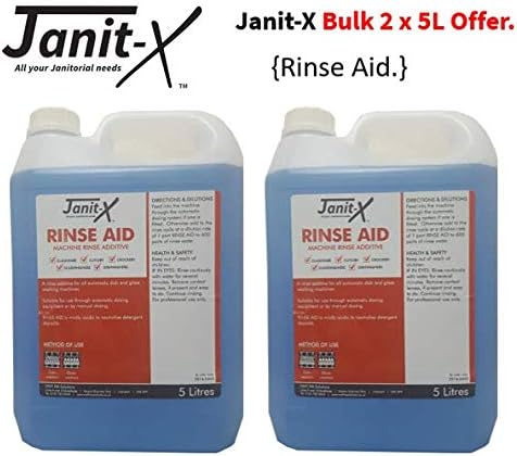 Rinse Aid by janit-X 2 x 5 Litre, Concentrated for Business use Canteen, Nursing Homes, Cafe, Restaurant