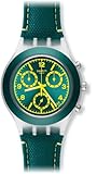 Swatch Coleslaw Chronograph Teal Plastic Mens Watch SVCK4070