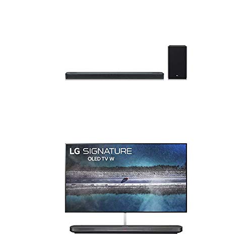 LG Signature OLED77W9PUA Alexa Built-in W9 77″ 4K Ultra HD Smart OLED TV with LG SL8YG 3.1.2 Channel High Res Audio Sound Bar w/Meridian Technology, Dolby Atmos