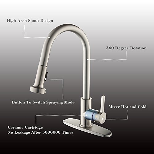 Pull Down Kitchen Faucet Homelody Brushed Nickel Kitchen Sink