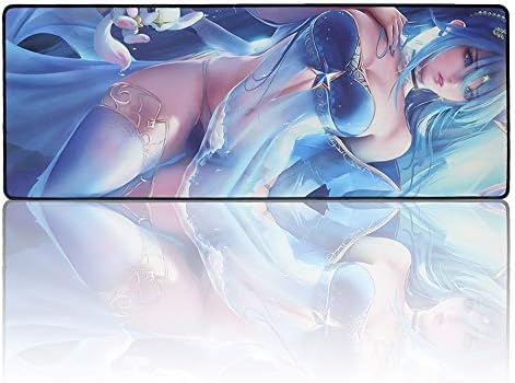 Fzaqua Extended Gaming Mouse Pad-Rubber Base with Anti-Fray Cloth Speed Soft Gamer Mouse Pad 31.5Lx11.8Wx0.12H(LOL-Sona)