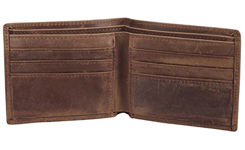 Polare Men's RFID Blocking Vintage Italian Genuine Leather Slim Bifold Wallet Handmade