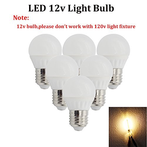 (6pcs of Pack) 3w 12 volt Low Voltage LED Bulb RV Light Bulb E27/E26 socket,270lm, Equivalent 25 watt Incandescent Bulb,Soft White 3000k for RV Camper Marine ,Off Grid cabin
