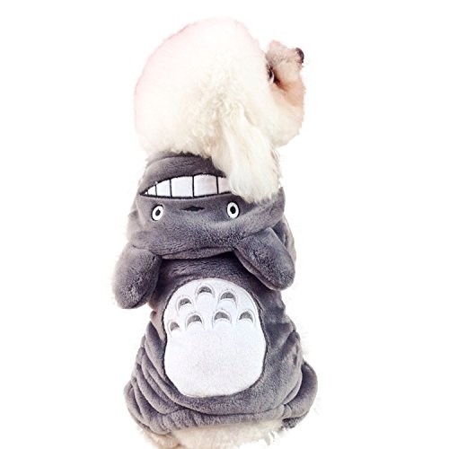Winter Warm Soft Halloween Pet Costume Jumpsui Totoro Lion Dog Clothes Puppy Cat Fleece Fur Hoodie Coat Clothing