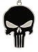 Necklace - Stainless Steel Black Punisher Skull Pendant Necklace - Rickis Black Punisher Skull