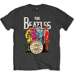 JBT The Beatles ‘SGT Pepper’ T-Shirt Dark Gray XL - Les Beatles, Paul McCartney, John Lennon, RIngo Starr, George Harrison