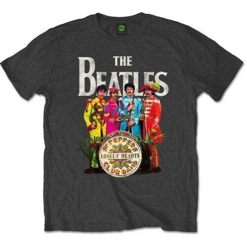 JBT The Beatles ‘SGT Pepper’ T-Shirt Dark Gray XL - Les Beatles, Paul McCartney, John Lennon, RIngo Starr, George Harrison JBT The Beatles 'SGT Pepper' T-Shirt Dark Gray XL