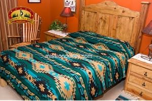 MISSION DEL REY Southwest Indian Style Bedspread-Navajo Pattern -Queen