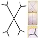 2PCS Bed Sheet Suspenders Straps Adjustable Crisscross Holder Grippers Fastener for Fitted Sheet Twin Queen King Bed, Elastic Mattress Pad Duvet Cover Flat Sheets Band Clips on Corner (Long, Black) primary