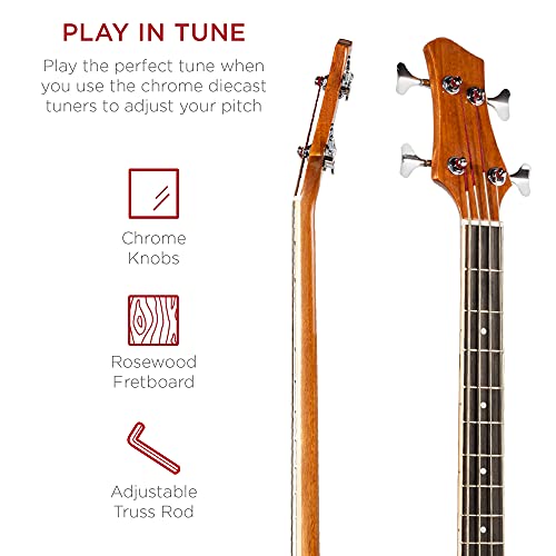 Best Choice Products Acoustic Electric Bass Guitar Full Size, 4