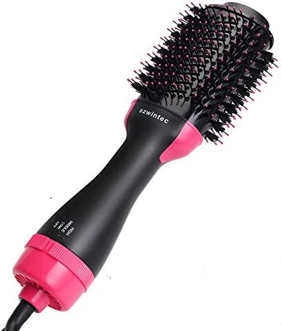 One Step Hair Dryer and Volumizer, szwintec Hair Dryer Brush 3 in 1 Hot Air Brush Anti-scald Negative Ion Hair Straightener Brush Comb Curler Styler for All Hair Types