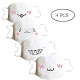 C.A.Z 4 PCS Anti-Dust Cute Mouth Face Mask Anime Fashion Kaomoji Kawaii
