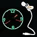 CFZC Flexible Mini USB Powered LED Cooling Flashing Real Time Display Function Clock Fan for Home Desktop Travel and Outdoor