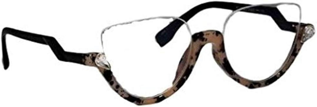 cat eye glasses half frame