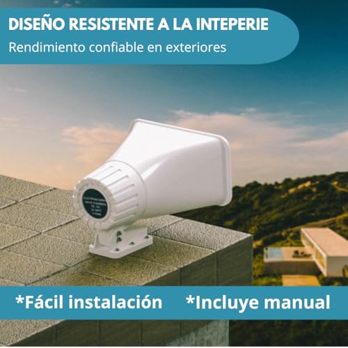 Clicklife Sirena de Alarma Vecinal con 6 Controles Remotos, Frecuencia 433 MHz, 30W, Resistente a la Intemperie, Ideal para Hogares, Negocios y Escuelas