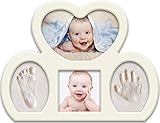 Newborn Babyprints Kit for Boys and Girls. Great Baby Shower Favor and Registry Idea. Baby Footprint and Handprint Photo Frame Keepsake. White