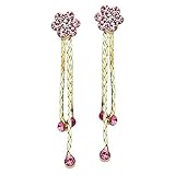 Neoglory 14k Gold Plated Rhinestone Yellow Drop Dangle Earring, Pink