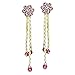Neoglory 14k Gold Plated Rhinestone Yellow Drop Dangle Earring, Pink