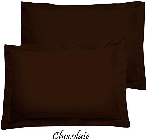Hotel Bedding Ultra Soft Egyptian Cotton 600-Thread-Count Solid Pattern 2-Pieces Pillow Shams ( King Size, Chocolate )