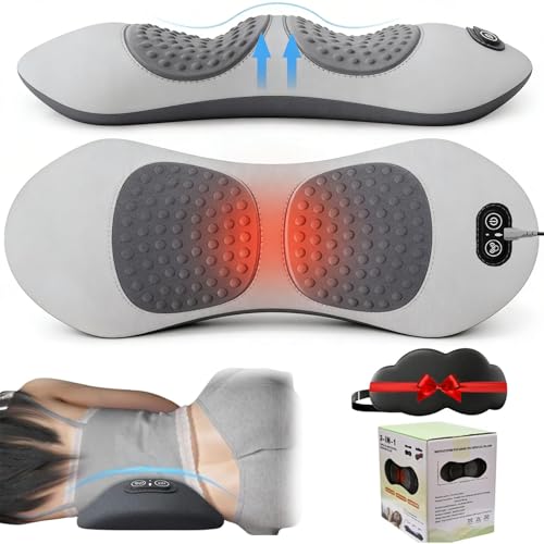 Therapie Masajeador de Triple Fusion, Dispositivos de Masaje Recargables, Terapia de Vibración y Calor para Aliviar el Dolor en el Cuello, Los Hombros, la Zona Lumbar y la Ciática (Gris Claro)