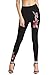 SweatyRocks Women's Rose Embroidered Flower Skinny Long Leggings High Waist Pant