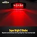 Partsam 10Pcs 2.5 Inch Oval Red LED Side Marker Lights Smoke Lens 2 Diodes Waterproof 12V Sealed Surface Mount Universal Truck Trailer Side Fender Lights Lamps (2.54in. x 1.06 in.)