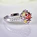 Psiroy 925 Sterling Silver Plated Garnet Filled Ring Flower Shaped Band Size 7