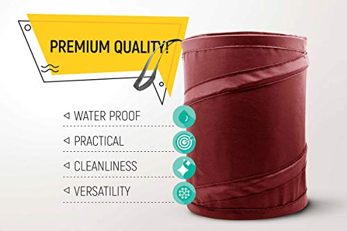 Mavoro Car Trash Can, Portable Garbage Bin, Collapsible Pop-up Water Proof Bag, Waste Basket Bin, Rubbish Bin, Maroon - Thumbnail 2
