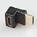 RELPER-LiNESO 4PCS HDMI Right Angle Connectors Adapters 2X 90 Degree connectors and Two 2X 270 Degree Connectors for HDTV HDCP 3D&4K (4X HDMI M/F Angle Adapter)