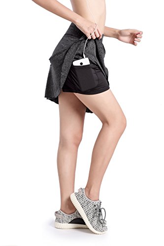 Annjoli Womens Running Golf Skorts Tennis Workout Skirt,for Athletic,Active Clothes (L, Gray .)