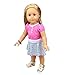HappyBB Baby Doll Clothes Skirt Fits 16-18 inches American Girl Doll - Sun Flower Pattern Red Dress