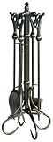 Uniflame, F-1657, 5pc Venetian Bronze Fireset with Heavy Crook Handles