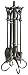 Uniflame, F-1657, 5pc Venetian Bronze Fireset with Heavy Crook Handles