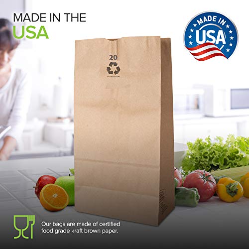 Stock Your Home 20 Lb Kraft Brown Paper Bags (100 Count) Kraft Brown