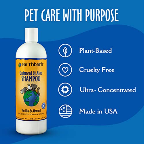 Earthbath Oatmeal & Aloe Pet Shampoo Vanilla & Almond, Itchy & Dry
