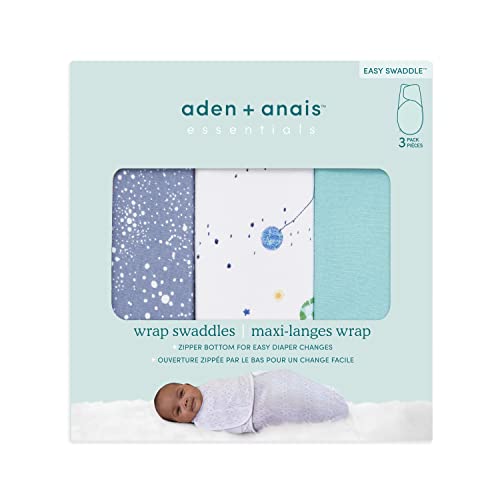 aden + anais Essentials Easy Wrap Swaddle, Cotton Knit Baby Wrap