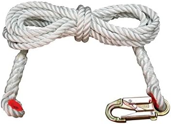 Elk River24725 Nylon 3-Strand Rope Lifeline with Snaphook and Thimble, 5/8" Diameter x 25' Length